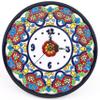 ART ESCUDELLERS Clock/Wall Clock Model 14, Decorative Ceramic Clock for Hanging Handpainted with The Dry Rope (cuerda seca) Technique Blue. 21,5cm Diameter (11,42"). view 1