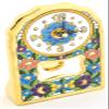 ART ESCUDELLERS Clock/Wall Clock Model 01, Decorative Ceramic Clock for Hanging Handpainted with The Dry Rope (cuerda seca) Technique Gold of 24 K (Carat). 4,53" x 7,28" x 1,57" view 1