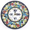 ART ESCUDELLERS Clock/Wall Clock Model 02, Decorative Ceramic Clock for Hanging Handpainted with The Dry Rope (cuerda seca) Technique Blue. 21,5cm Diameter (11,42"). view 1