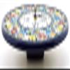 ART ESCUDELLERS Clock/Wall Clock Model 02, Decorative Ceramic Clock for Hanging Handpainted with The Dry Rope (cuerda seca) Technique Blue. 21,5cm Diameter (11,42"). view 2