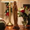 Bethlehem Handicrafts Hand Carved Olive Wood Praying Virgin Mary view 1