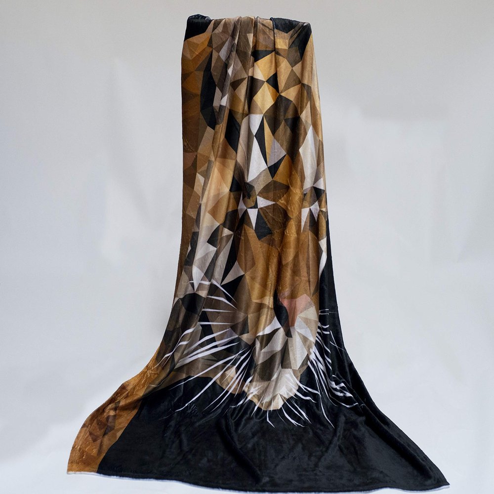 Fabric Textile Products Tiger Pixel Throw Blanket 50"x60"