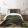 Ambesonne Camo Bedspread Set, Graphic Uniform Inspired Camouflage Clothing Design, 3 Piece Decorative Bedding Coverlet and 2 Pillow Shams, Twin Size, Green Brown Forest Green view 1