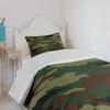 Ambesonne Camo Bedspread Set, Graphic Uniform Inspired Camouflage Clothing Design, 3 Piece Decorative Bedding Coverlet and 2 Pillow Shams, Twin Size, Green Brown Forest Green view 4