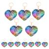 12 Pack Gliiter Heart Sequin Key Chain, Flip Sequins Key Ring Charm, Birthday, Wedding, Party Favors, Gifts view 1