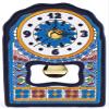 ART ESCUDELLERS Clock/Wall Clock Model 02, Decorative Ceramic Clock for Hanging Handpainted with The Dry Rope (cuerda seca) Technique Blue. 4,53" x 7,28" x 1,57" view 2