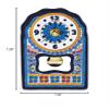 ART ESCUDELLERS Clock/Wall Clock Model 02, Decorative Ceramic Clock for Hanging Handpainted with The Dry Rope (cuerda seca) Technique Blue. 4,53" x 7,28" x 1,57" view 4