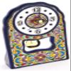 ART ESCUDELLERS Clock/Wall Clock Model 03, Decorative Ceramic Clock for Hanging Handpainted with The Dry Rope (cuerda seca) Technique Blue. 4,53" x 7,28" x 1,57" view 1