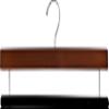 The Great American Hanger Company Walnut Finished Wooden Pants Hanger with Flocked Velvet Bar, (Box of 10) Extra Long 16 Inch Big Wood Bottoms Hangers view 1