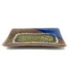 Dock 6 Pottery 10-inch Rectangular Tray with Fused Glass, Blue/Copper view 2