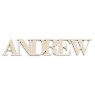 12-48 inch Wide Custom Wood Name Sign Wooden Word Letters Type Baby Nursery Decor Boys Room Bedroom Wall Craft Cutout Unfinished Ready to Paint Bodoni