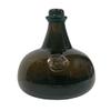 Schooner Bay Co. 8" Hand Blown Antique Dark Green Thick Glass Onion Bottle Reproduction view 1