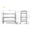 Nisorpa 3 Tier Stainless Steel Utility Cart L37.4 x W19.68 x H37.4 Inch Kitchen Rolling Carts with Wheels Serving Trolley Catering Storage Shelf with 2 Lockable Wheels for Hotel Restaurant Home Use view 2