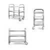 Nisorpa 3 Tier Stainless Steel Utility Cart L37.4 x W19.68 x H37.4 Inch Kitchen Rolling Carts with Wheels Serving Trolley Catering Storage Shelf with 2 Lockable Wheels for Hotel Restaurant Home Use view 4