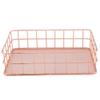 Fdit Makeup Storage Basket Organizer Rose Gold Iron Storage Holder Desktop Decor Household Woman Girl Lady(D) view 1