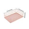 Fdit Makeup Storage Basket Organizer Rose Gold Iron Storage Holder Desktop Decor Household Woman Girl Lady(D) view 2