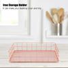 Fdit Makeup Storage Basket Organizer Rose Gold Iron Storage Holder Desktop Decor Household Woman Girl Lady(D) view 3