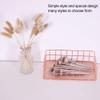 Fdit Makeup Storage Basket Organizer Rose Gold Iron Storage Holder Desktop Decor Household Woman Girl Lady(D) view 4