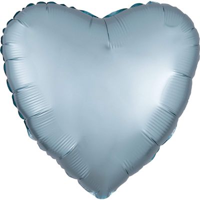 Anagram 18" Heart-Satin Luxe Pastel Foil Balloon, Light Blue
