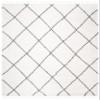 SAFAVIEH Area Rug 8x10 - Moroccan Fringe Shag Collection - Large - Ivory & Grey, Boho Design, Non-Shedding & Easy Cleaning, Plush Thick Pile, Ideal for Living Room, Bedroom, Dining Space (MFG332A) view 3
