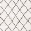 SAFAVIEH Area Rug 8x10 - Moroccan Fringe Shag Collection - Large - Ivory & Grey, Boho Design, Non-Shedding & Easy Cleaning, Plush Thick Pile, Ideal for Living Room, Bedroom, Dining Space (MFG332A) view 4
