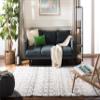 SAFAVIEH Area Rug 8x10 - Berber Fringe Shag Collection - Large - Cream & Dark Grey, Moroccan Design, Non-Shedding & Easy Cleaning, Thick Pile, Ideal for Living Room, Bedroom, Dining Space (BFG516A) view 3
