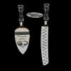 Aaron's Etching Stainless steel and glass Moose Heart Engraved Wedding Cake Knife Set & Champagne glasses with Names and Date view 2