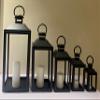 American Mantle Decorative Wood and Glass Candle Lanterns - 1 Large Piece (5, Black) view 3