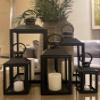 American Mantle Decorative Wood and Glass Candle Lanterns - 1 Large Piece (5, Black) view 4