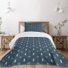 Ambesonne Lighthouse Bedspread Set, Nautical Pattern Life and Marine Architecture Navigation Print, 3 Piece Decorative Bedding Coverlet and 2 Pillow Shams, Twin Size, Dark Sky Blue White and Ruby view 1