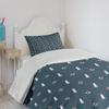 Ambesonne Lighthouse Bedspread Set, Nautical Pattern Life and Marine Architecture Navigation Print, 3 Piece Decorative Bedding Coverlet and 2 Pillow Shams, Twin Size, Dark Sky Blue White and Ruby view 4