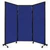 Versare QuickWall Folding Portable Partition | Wheels or Stationery Option | Durable Privacy Room Divider Screen | Made in USA | Black Frame | 8'4" x 6'8" Royal Blue Fabric Panels view 1