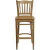 EMMA + OLIVER Vertical Slat Back Natural Wood Barstool view 4