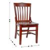 EMMA + OLIVER School House Back Mahogany Wood Chair view 2