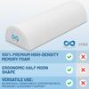 Everlasting Comfort Under Knee Pillow for Back Sleeping - Memory Foam Half Moon Leg Bolster Pillow for Back Pain, Thoracic Support view 2