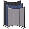 Versare QuickWall Folding Portable Partition | Wheels or Stationery Option | Durable Privacy Room Divider Screen | Made in USA | Black Frame | 8'4" x 6'8" Red Fabric Panels view 2