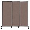 Versare QuickWall Sliding Portable Partition | Wheels or Stationery Option | Durable Privacy Room Divider Screen| Made in USA | Black Frame | 7' x 6'8" Latte Fabric Panels view 1