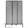 Versare QuickWall Sliding Portable Partition | Wheels or Stationery Option | Durable Privacy Room Divider Screen| Made in USA | Black Frame | 7' x 6'8" Latte Fabric Panels view 3