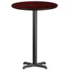 EMMA + OLIVER 30" RD Mahogany Laminate Bar Table Top-22"x22" Base view 1