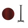 EMMA + OLIVER 30" RD Mahogany Laminate Bar Table Top-22"x22" Base view 2