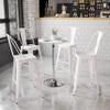 EMMA + OLIVER 23.75" Round 26.25" - 35.75 Adjustable Height White Wood Table view 1
