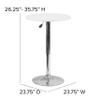 EMMA + OLIVER 23.75" Round 26.25" - 35.75 Adjustable Height White Wood Table view 2