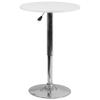 EMMA + OLIVER 23.75" Round 26.25" - 35.75 Adjustable Height White Wood Table view 3