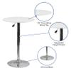 EMMA + OLIVER 23.75" Round 26.25" - 35.75 Adjustable Height White Wood Table view 4