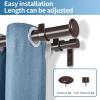 Urbanest Bouton Manhattan 1" 3/4" Double Drapery Curtain Window Rod Set - 84" to 120", Bronze view 2