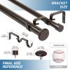 Urbanest Bouton Manhattan 1" 3/4" Double Drapery Curtain Window Rod Set - 84" to 120", Bronze view 3