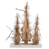 Factory Direct Craft LED Lit Rustic Snow Tipped Wood Trees Display view 1