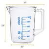 EISCO Measuring Jug, 100ml - TPX Plastic Printed Graduations Chemical Resistant, Autoclavable Short Form Handle with Thumb Grip- Eisco Labs view 2