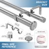 Urbanest Bouton Manhattan 1" 3/4" Double Drapery Curtain Window Rod Set - 28" to 48", Brushed Steel view 3