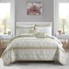 Home Soft Things Serenta Emma 5 Piece Printed Microfiber Quilts Set, Soft Lightweight Reversible Quilt Coverlet Bedspread Bedding Set for All Season, Taupe Green, King 102" x 90" view 2
